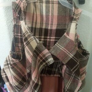 Handmade custom plaid checkered casual pink vest size large/medium cropped